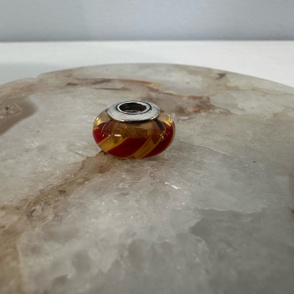 Pandora Red and Gold Charm Bracelet Bead